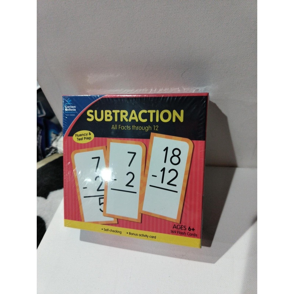 Carson-Dellosa Subtraction All Facts through 12 Flash Cards - Brand New Sealed